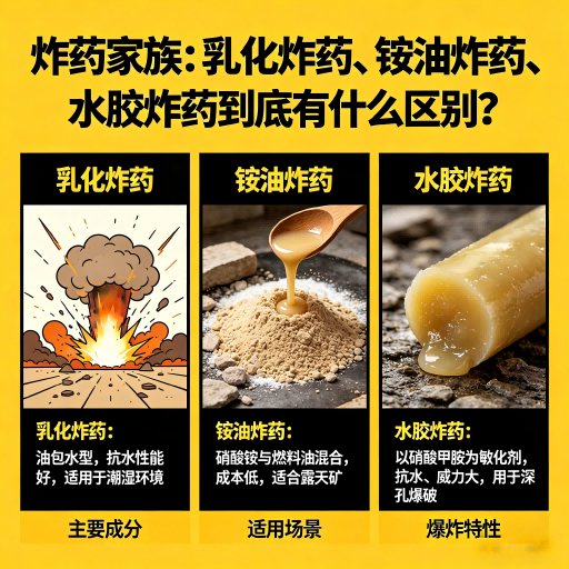 新余炸药家族：乳化炸药、铵油炸药、水胶炸药到底有什么区别？